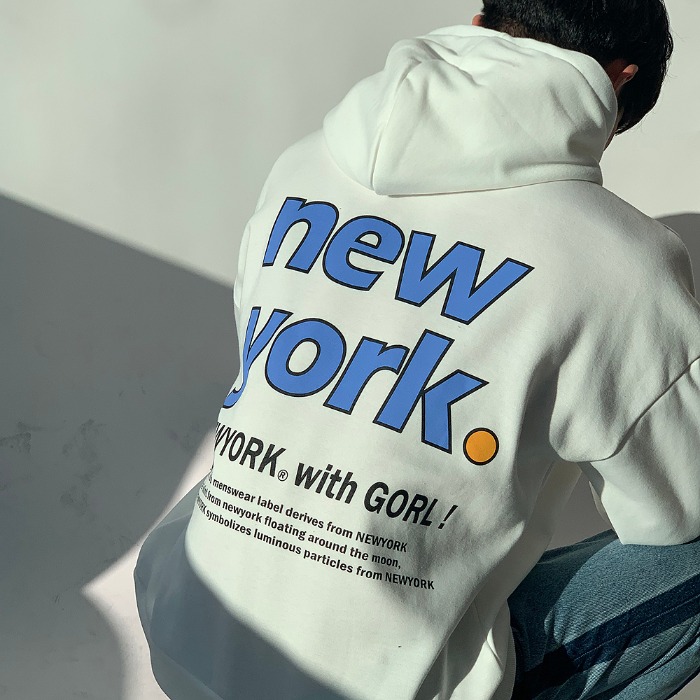 뉴욕 로고 기모 후드티셔츠