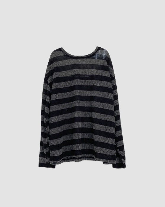 striped loose fit knitted T-shirt